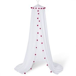 Pompom White Bed Canopy